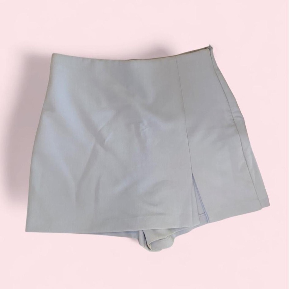 Zara Pale Blue Women's Skort with Side Slit